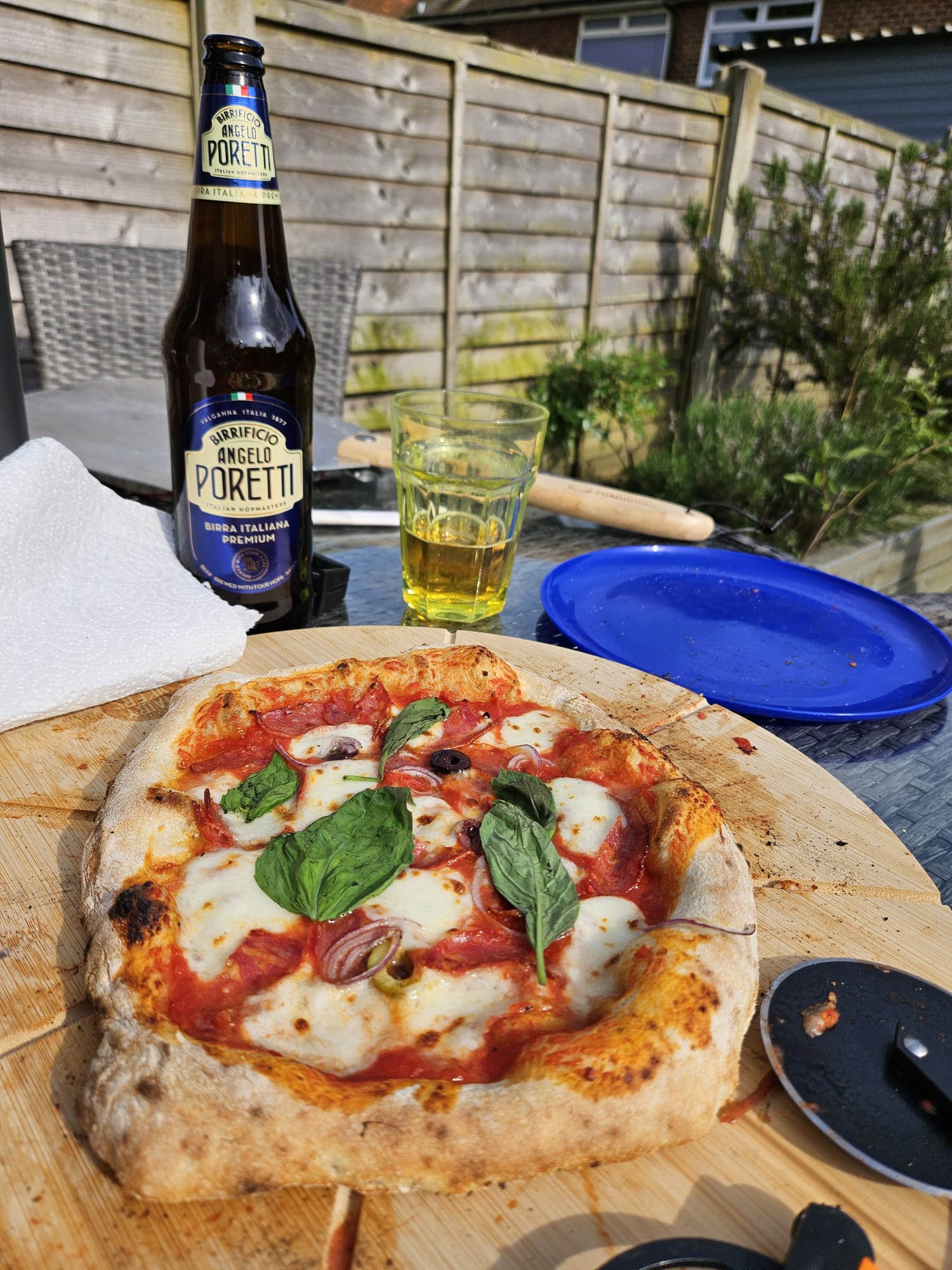 Assortment of homemade pizzas on a table